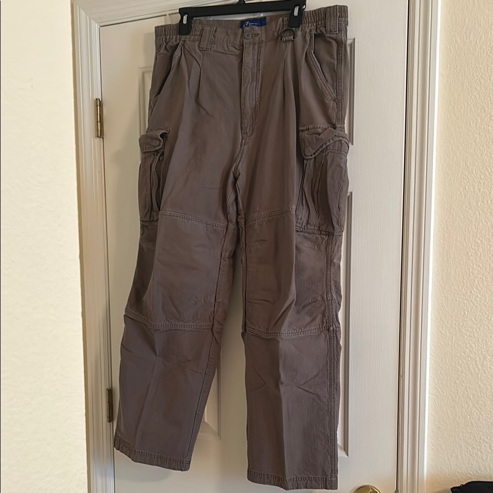 Brown Cargo Pants with Relaxed Fit and Sturdy Material